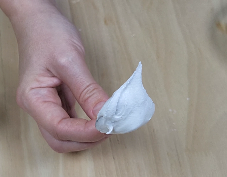 Royal icing showing stiff peak base consistency